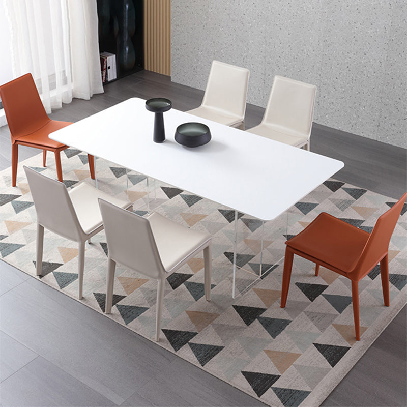 Dining Room Armless Dining Chair Faux Leather Home Parsons Chair