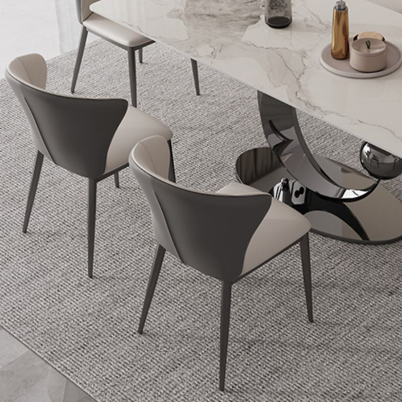 Contemporary Upholstered Armless Chair Home Wingback Dining Chair