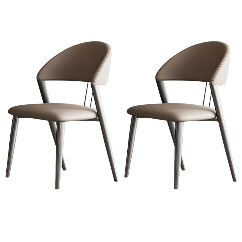 Contemporary Upholstered Armless Chair Home Metal Dining Chair