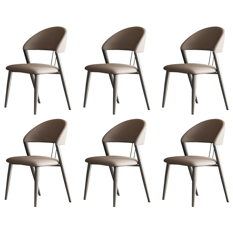 Contemporary Upholstered Armless Chair Home Metal Dining Chair