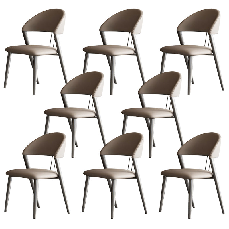 Contemporary Upholstered Armless Chair Home Metal Dining Chair