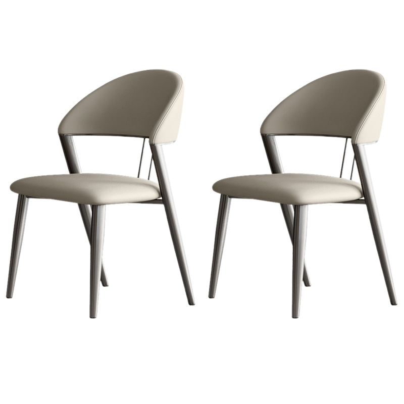 Contemporary Upholstered Armless Chair Home Metal Dining Chair