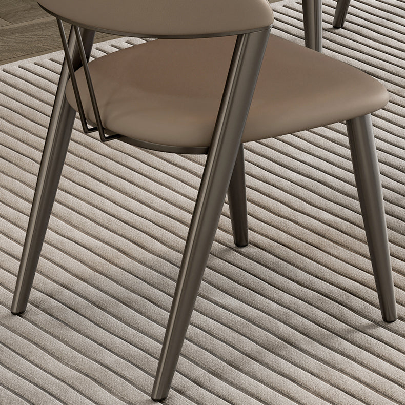 Contemporary Upholstered Armless Chair Home Metal Dining Chair