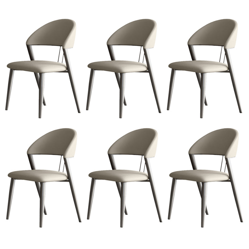 Contemporary Upholstered Armless Chair Home Metal Dining Chair