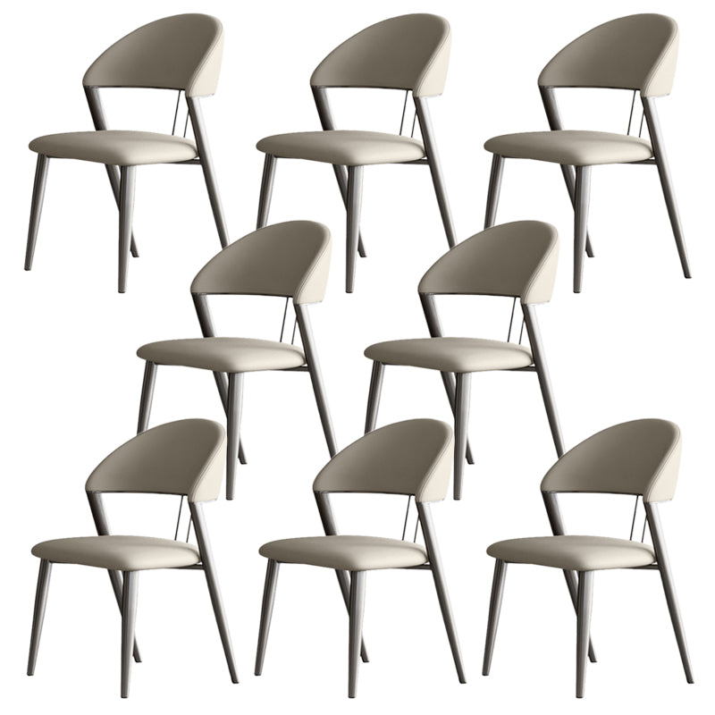 Contemporary Upholstered Armless Chair Home Metal Dining Chair