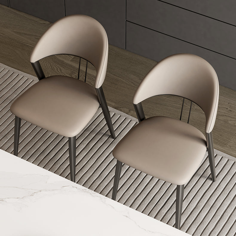 Contemporary Upholstered Armless Chair Home Metal Dining Chair