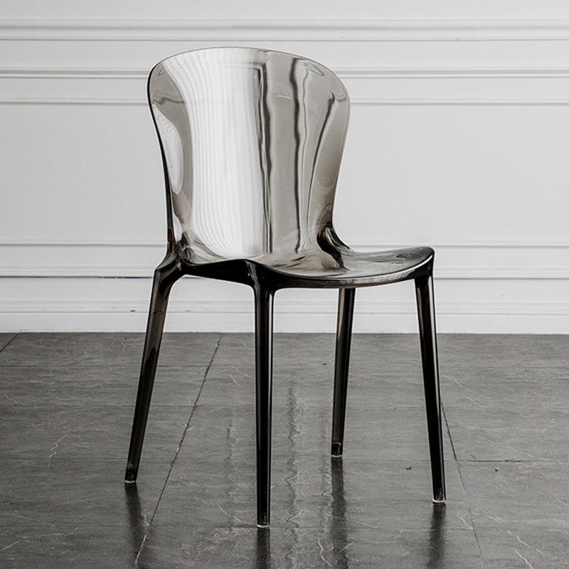 Dining Room Armless Dining Chair Plastic Stacking Side Chair