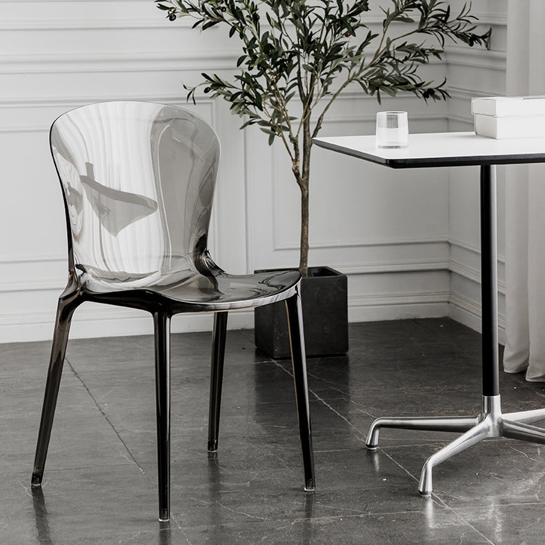 Dining Room Armless Dining Chair Plastic Stacking Side Chair