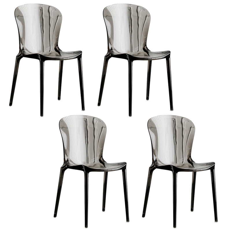 Dining Room Armless Dining Chair Plastic Stacking Side Chair