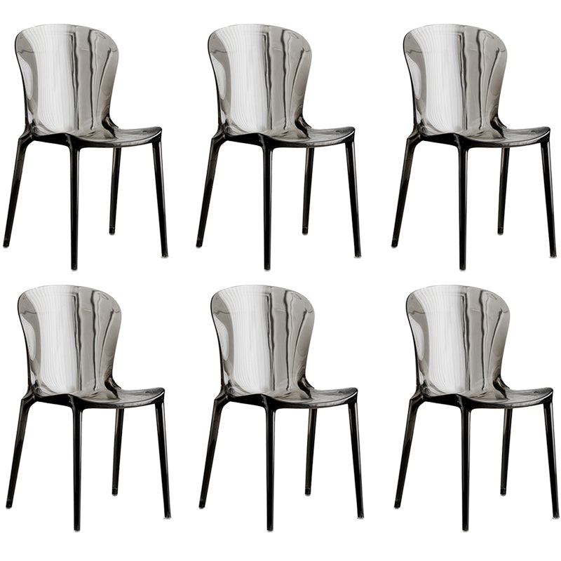 Dining Room Armless Dining Chair Plastic Stacking Side Chair