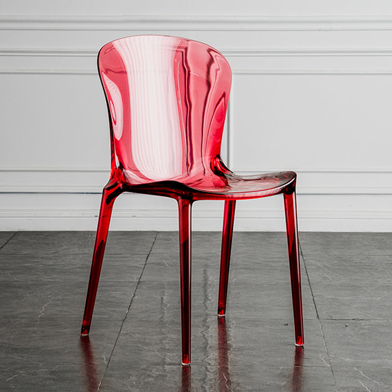 Dining Room Armless Dining Chair Plastic Stacking Side Chair