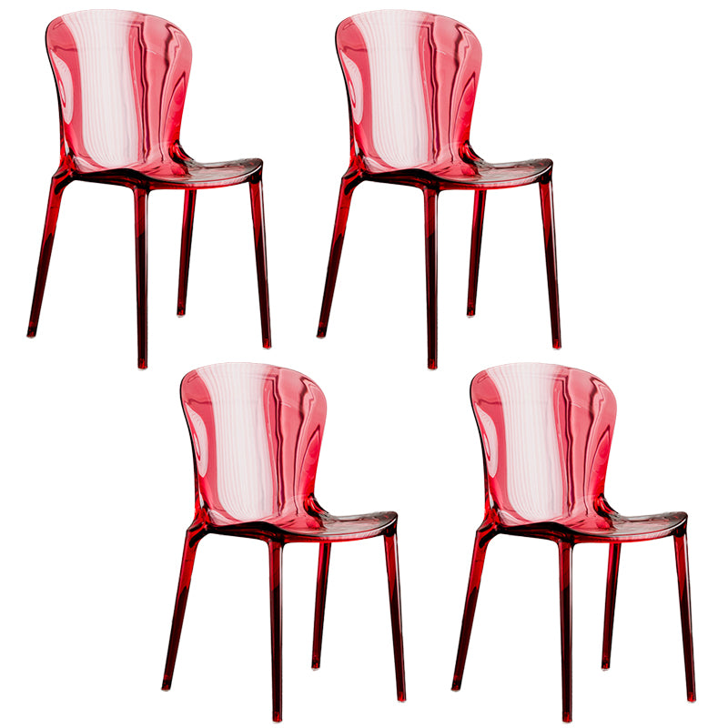 Dining Room Armless Dining Chair Plastic Stacking Side Chair