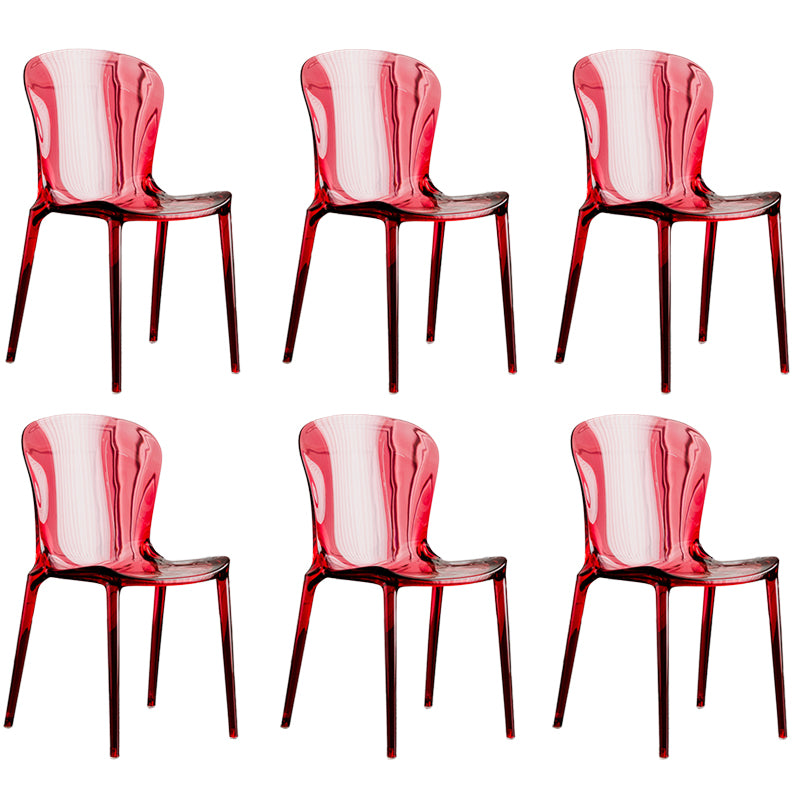 Dining Room Armless Dining Chair Plastic Stacking Side Chair