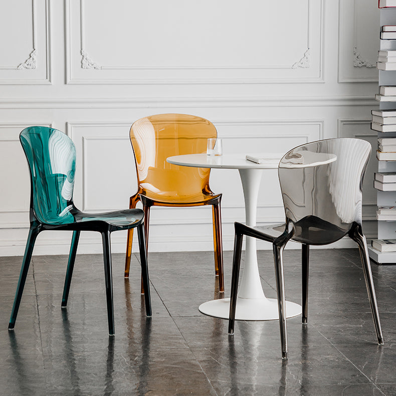 Dining Room Armless Dining Chair Plastic Stacking Side Chair