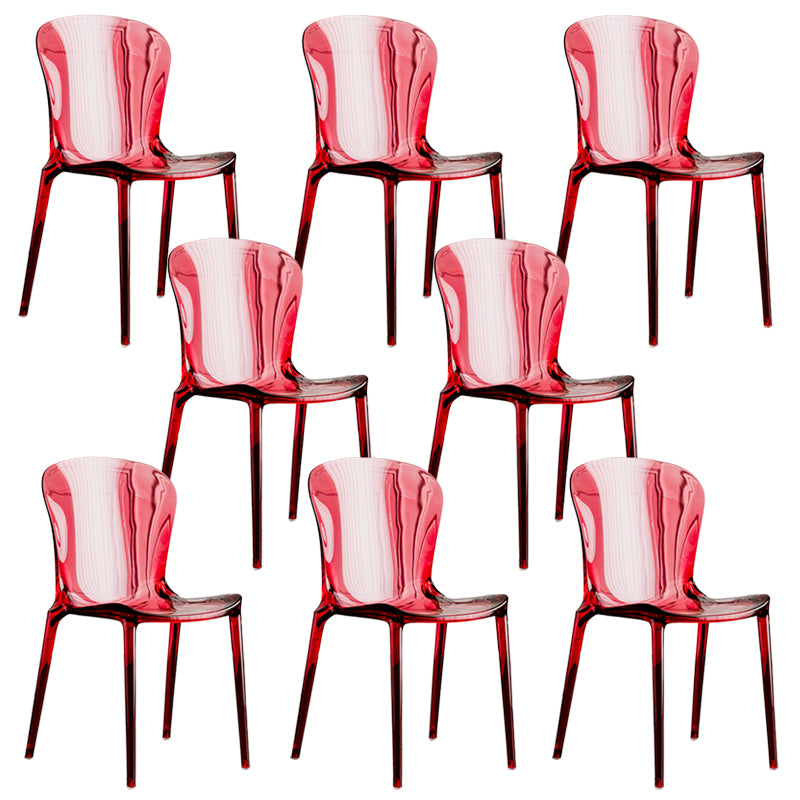 Dining Room Armless Dining Chair Plastic Stacking Side Chair