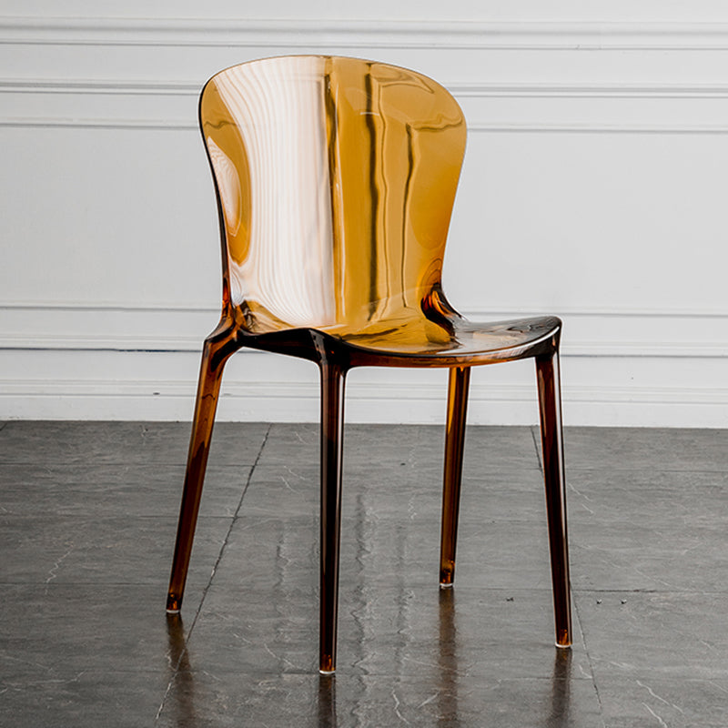 Dining Room Armless Dining Chair Plastic Stacking Side Chair