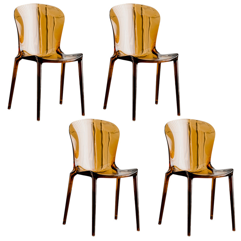 Dining Room Armless Dining Chair Plastic Stacking Side Chair