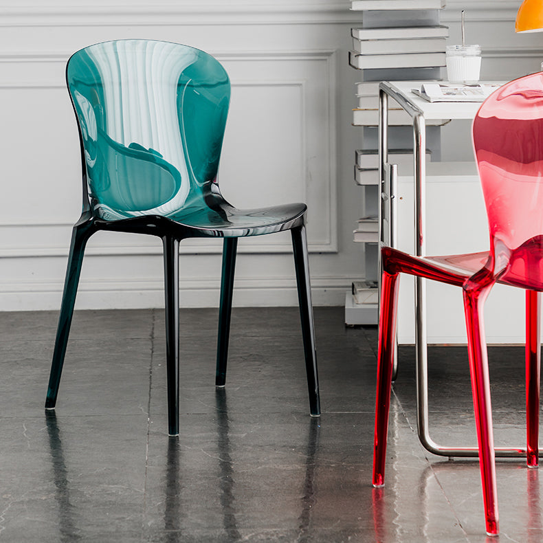 Dining Room Armless Dining Chair Plastic Stacking Side Chair