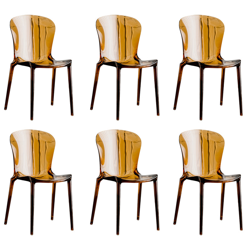 Dining Room Armless Dining Chair Plastic Stacking Side Chair