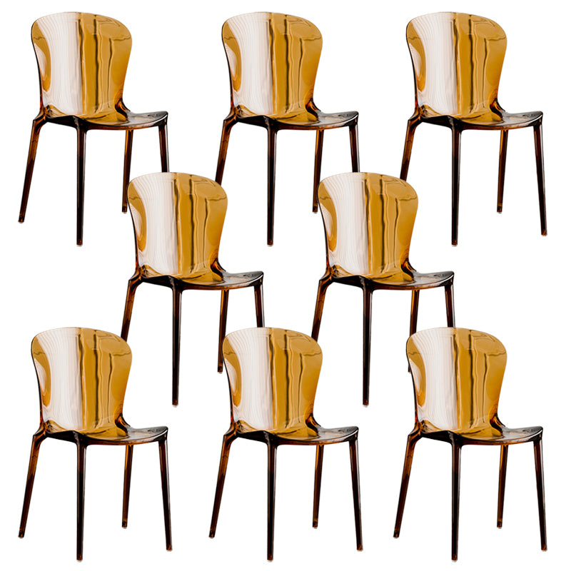Dining Room Armless Dining Chair Plastic Stacking Side Chair