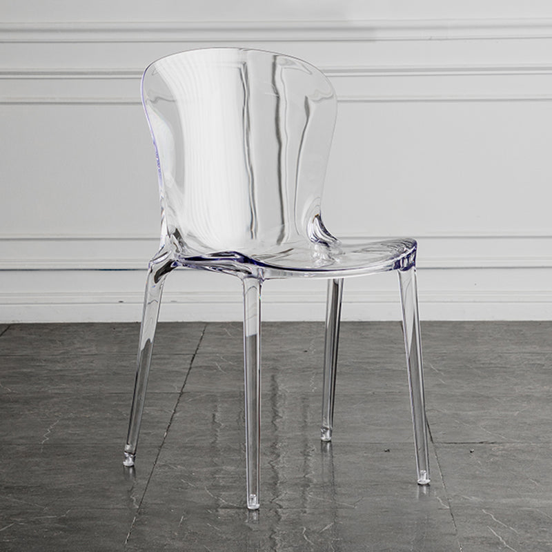 Dining Room Armless Dining Chair Plastic Stacking Side Chair