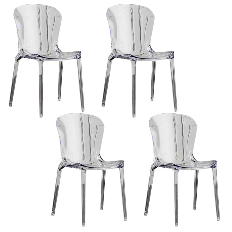 Dining Room Armless Dining Chair Plastic Stacking Side Chair
