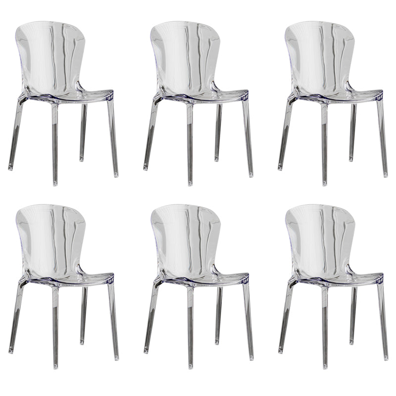 Dining Room Armless Dining Chair Plastic Stacking Side Chair