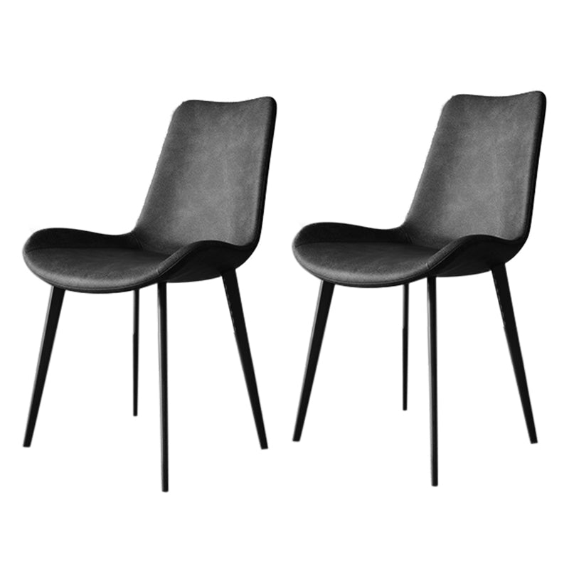 Faux Leather Kitchen Dining Chairs Industrial Chairs with Metal Base