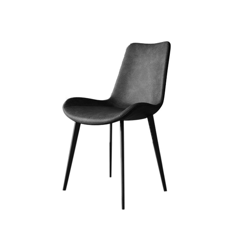 Faux Leather Kitchen Dining Chairs Industrial Chairs with Metal Base