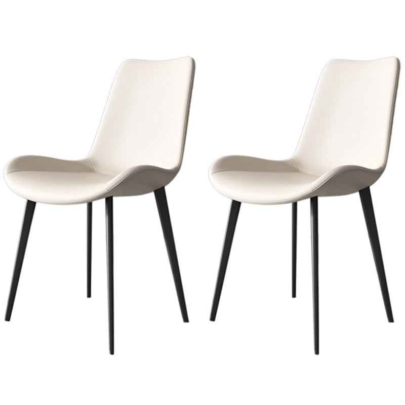 Faux Leather Kitchen Dining Chairs Industrial Chairs with Metal Base