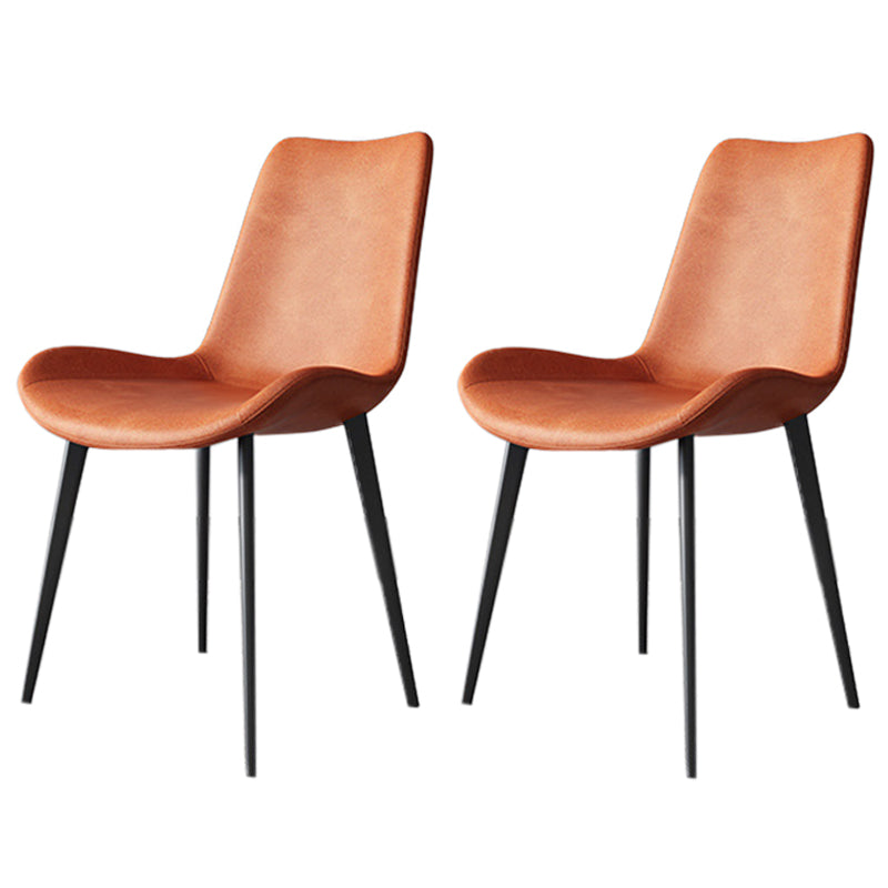 Faux Leather Kitchen Dining Chairs Industrial Chairs with Metal Base