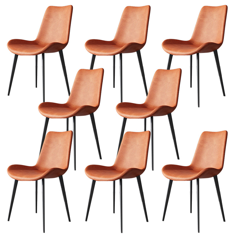 Faux Leather Kitchen Dining Chairs Industrial Chairs with Metal Base