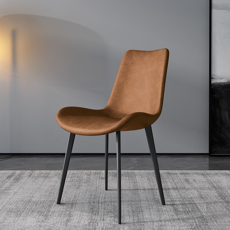Faux Leather Kitchen Dining Chairs Industrial Chairs with Metal Base