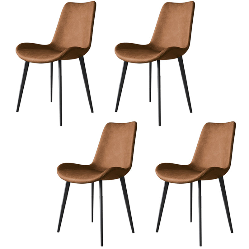 Faux Leather Kitchen Dining Chairs Industrial Chairs with Metal Base