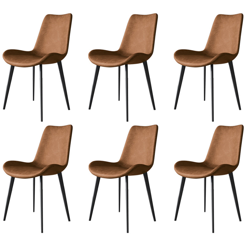 Faux Leather Kitchen Dining Chairs Industrial Chairs with Metal Base