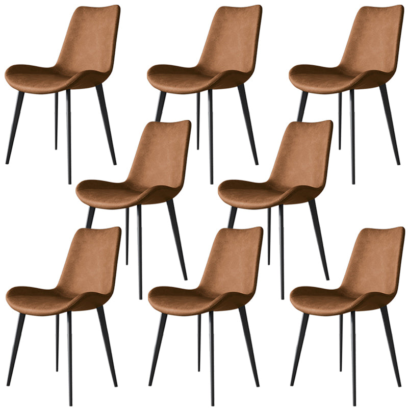 Faux Leather Kitchen Dining Chairs Industrial Chairs with Metal Base