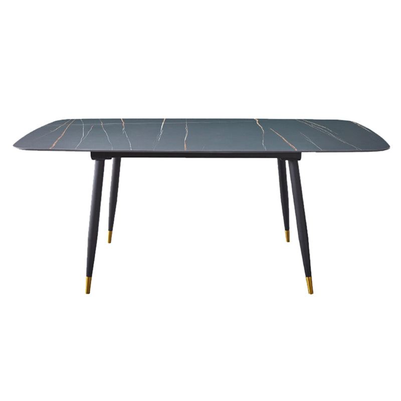 Industrial Metal Frame Dining Table Rectangle Outdoor Patio Table