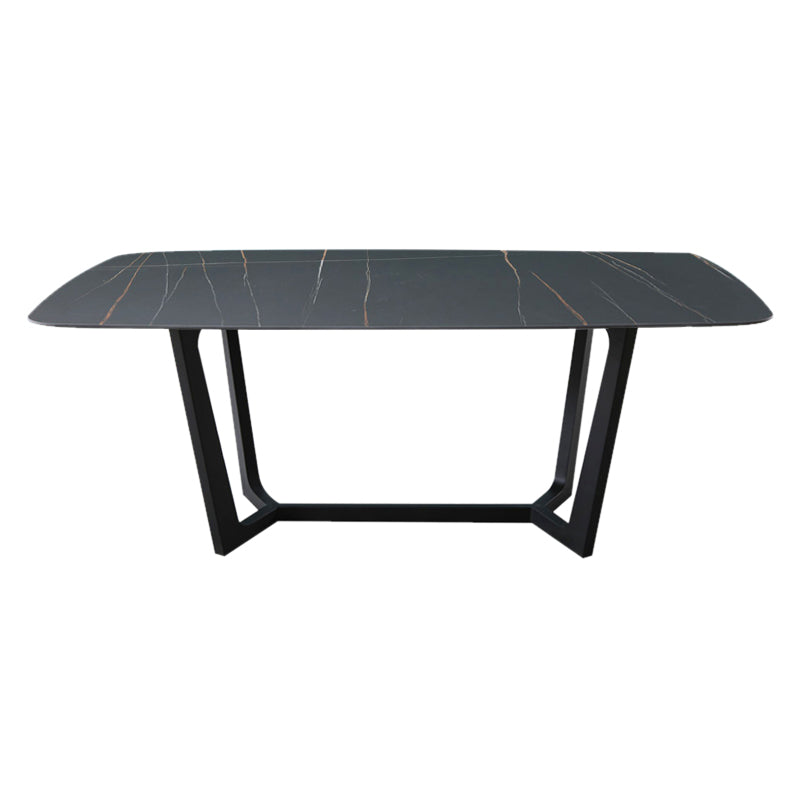 Industrial Metal Frame Dining Table Rectangle Outdoor Patio Table