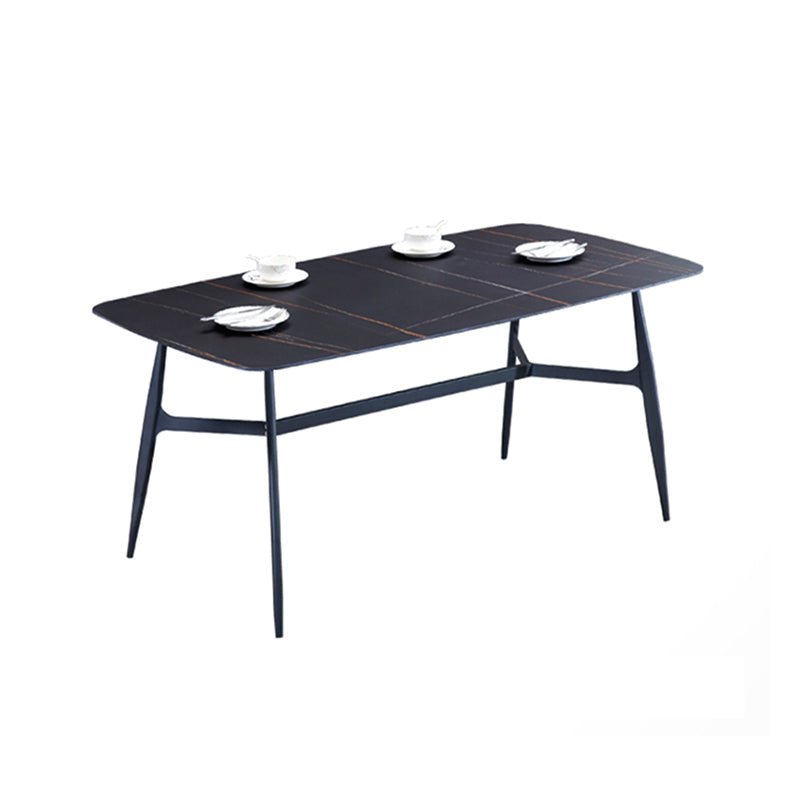 Industrial Metal Frame Dining Table Rectangle Outdoor Patio Table