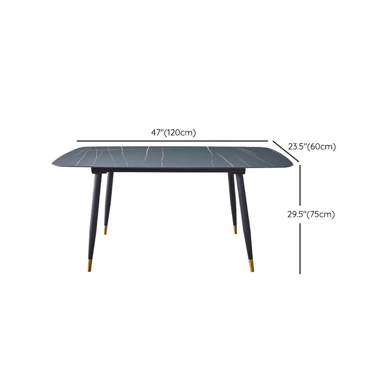 Industrial Metal Frame Dining Table Rectangle Outdoor Patio Table