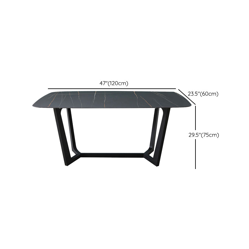 Industrial Metal Frame Dining Table Rectangle Outdoor Patio Table