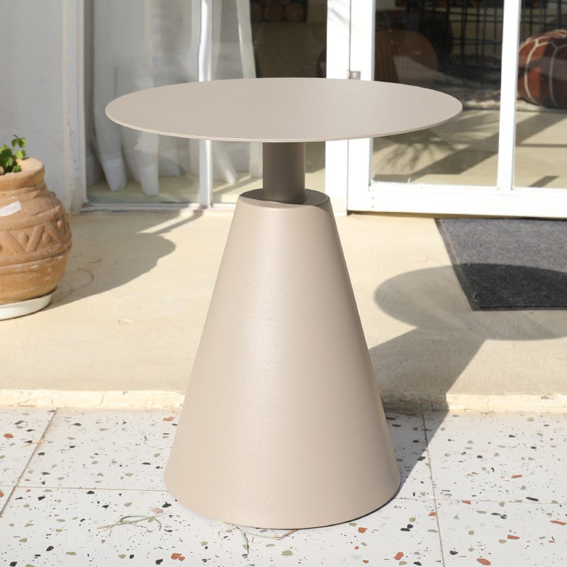 Industrial Aluminum Round Side Table 19.5"W X 19.5"D X 22"H Chat Table