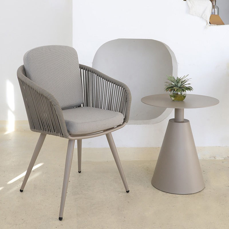 Industrial Aluminum Round Side Table 19.5"W X 19.5"D X 22"H Chat Table