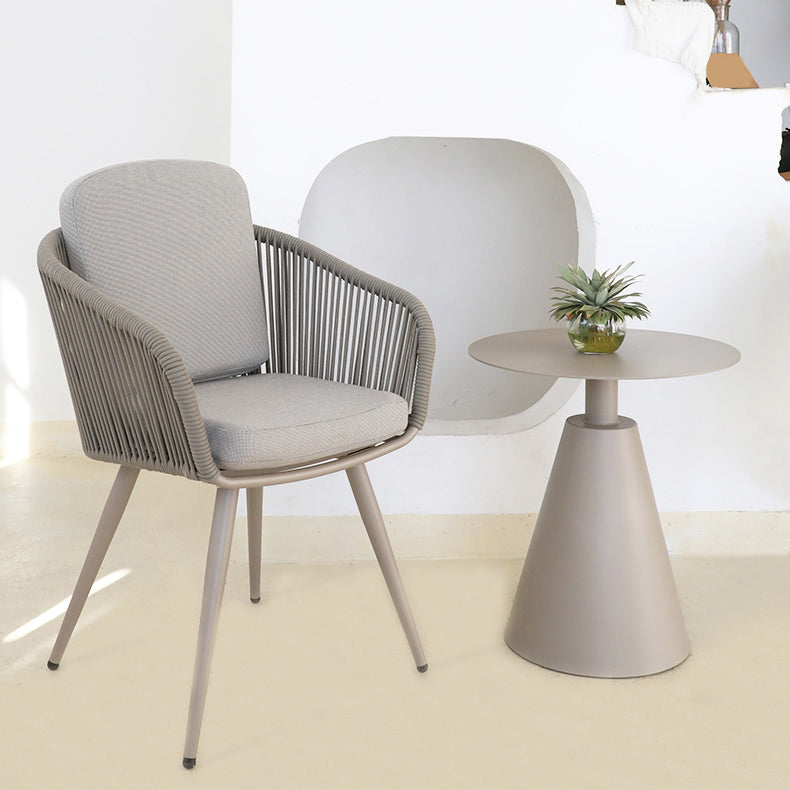 Industrial Aluminum Round Side Table 19.5"W X 19.5"D X 22"H Chat Table