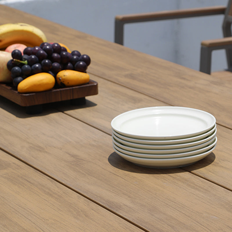 Modern Artificial Wood Courtyard Table Geometric Waterproof Outdoor Table