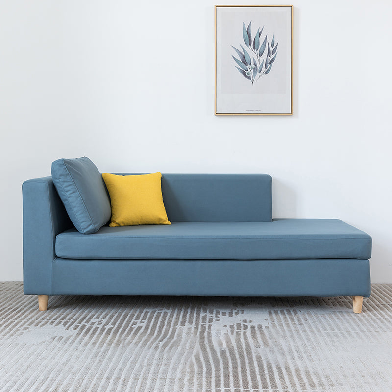 Scandinavian One Armed Wooden Accent Chair Square Arms Chaise