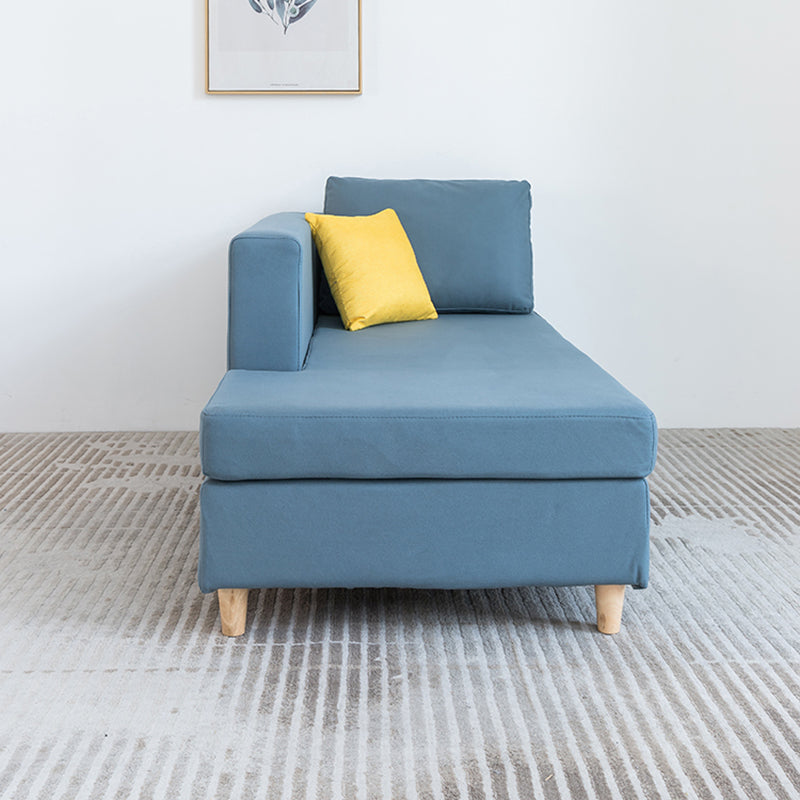 Scandinavian One Armed Wooden Accent Chair Square Arms Chaise