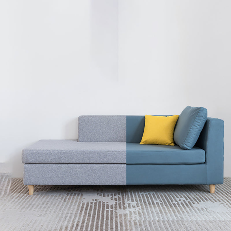Scandinavian One Armed Wooden Accent Chair Square Arms Chaise