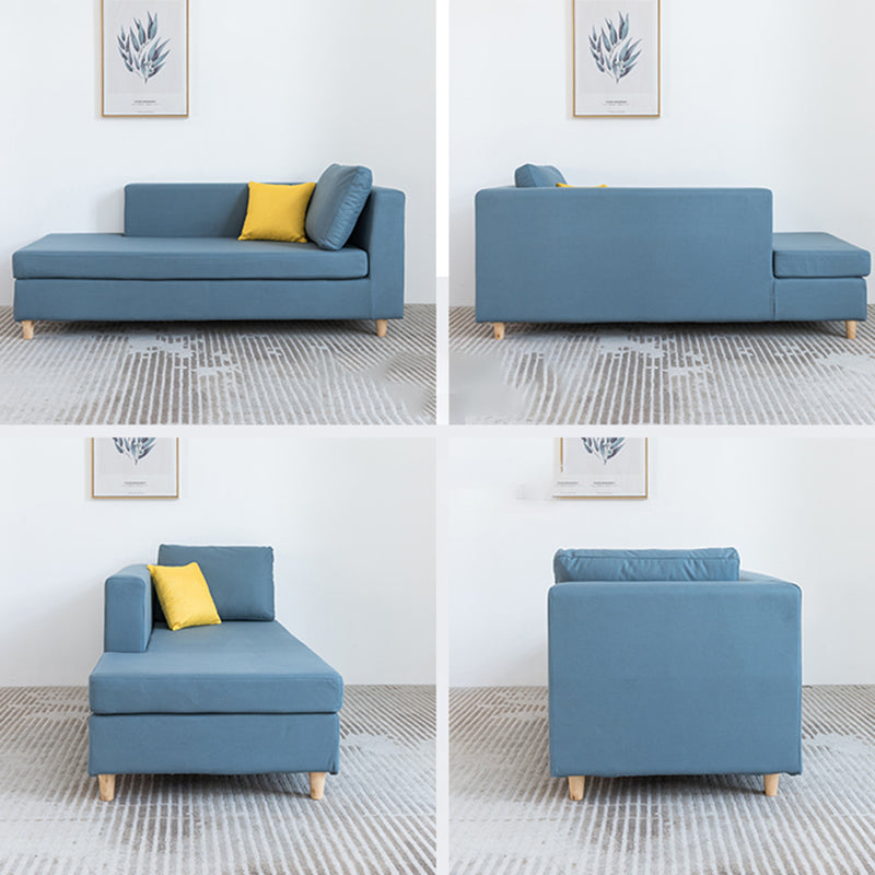 Scandinavian One Armed Wooden Accent Chair Square Arms Chaise