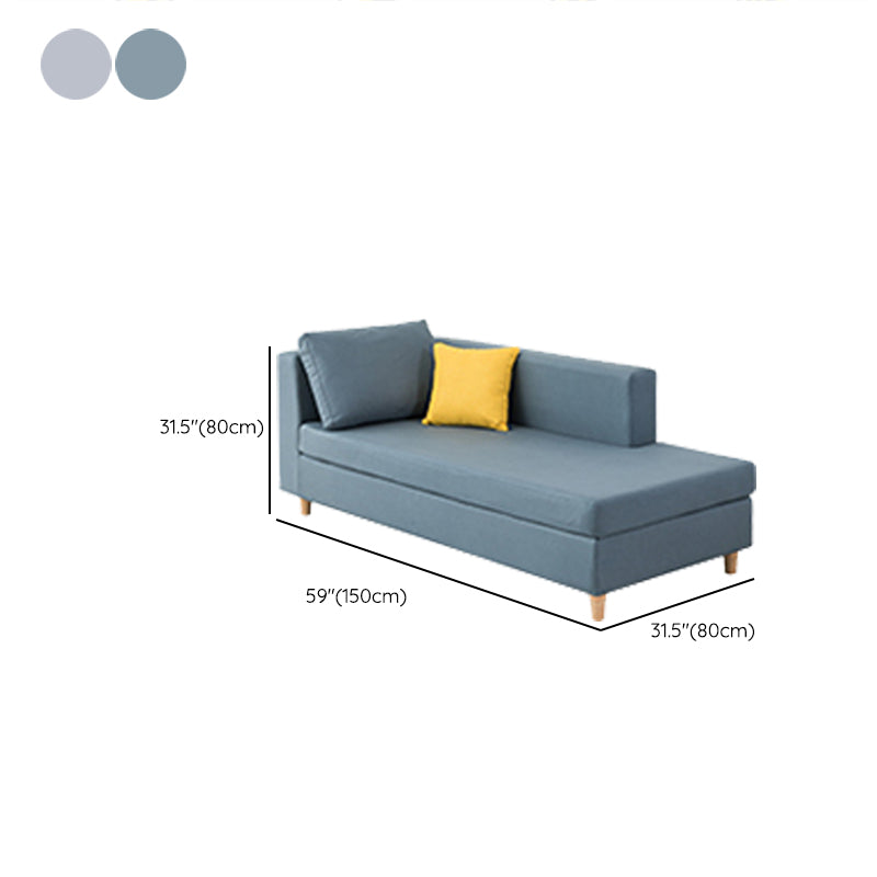 Scandinavian One Armed Wooden Accent Chair Square Arms Chaise